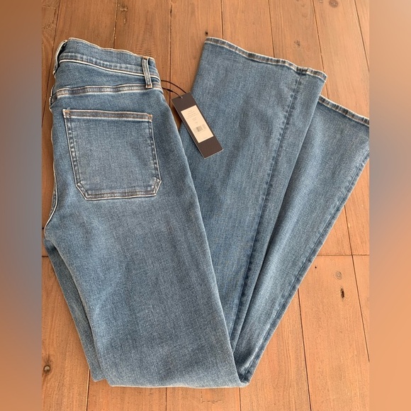 Veronica Beard Beverly flare jeans with patch in seawaterstone NWT - Picture 5 of 7